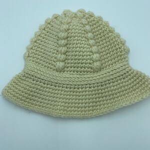 Vintage K-Mart Made In Japan Hat Crochet Knit Cream Acrylic